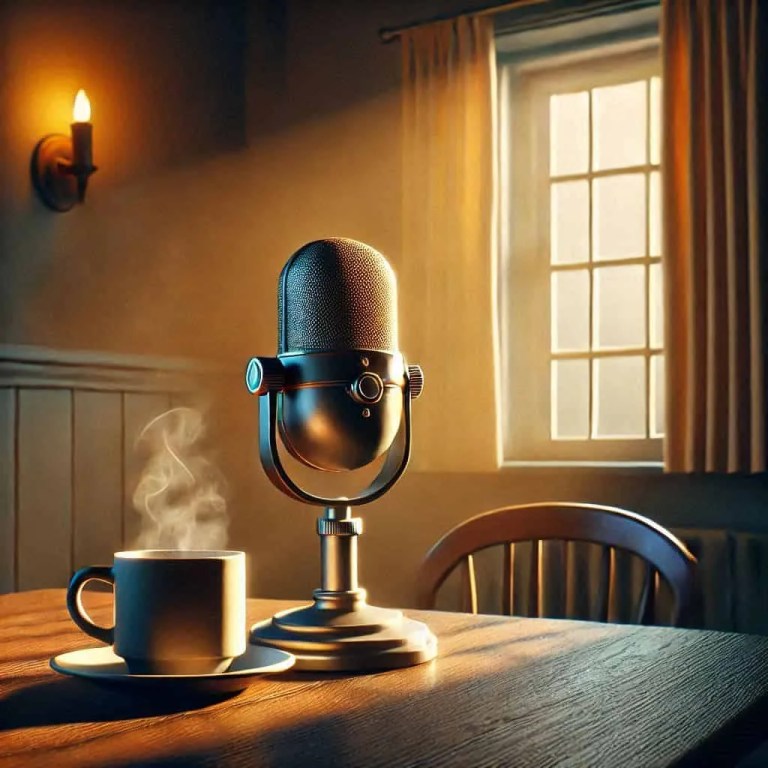 Podcast Mic Coffee Vintage